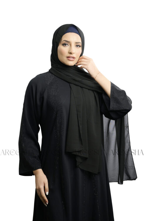 Jet Black Chiffon Hijab