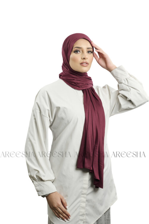 Burgundy Jersey Hijab