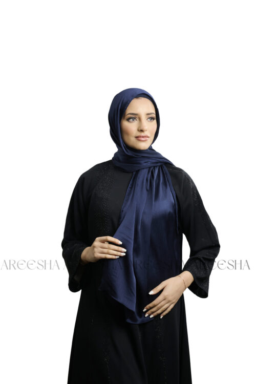 Navy Blue Lush Silk Hijab